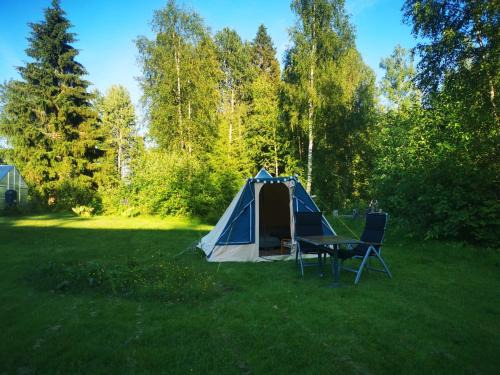 Cosy tent in garden of Swedish landhouse