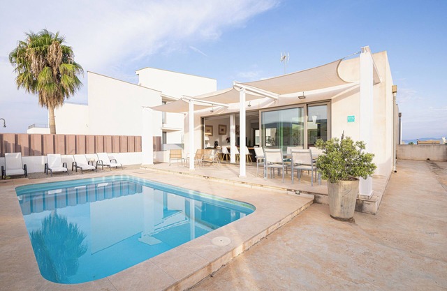 design house with private pool, on the beach