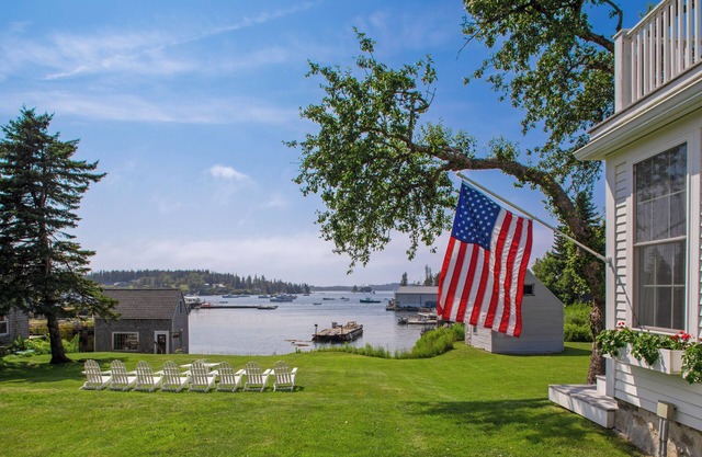 Dew Drop 4: Classic Waterfront Cape on the Harbor of Maine Coastal Village