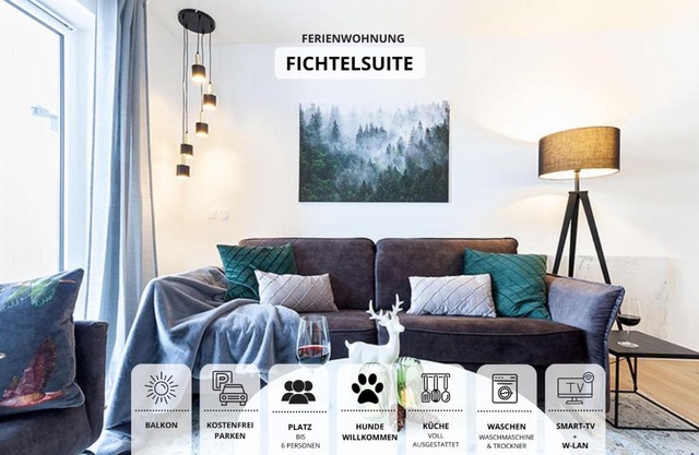 Die Fichtelsuite 1-6 Pers Ferienwohnung nahe Ochsenkopf Süd 800m in Fleckl