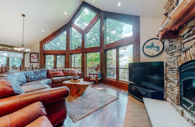 Dog-friendly, lakefront dream home w/an indoor sauna & private dock