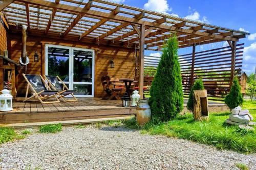 Domek uroczy i wilcza chatka,klimat górski na Kaszubach,balia,sauna,ognisko