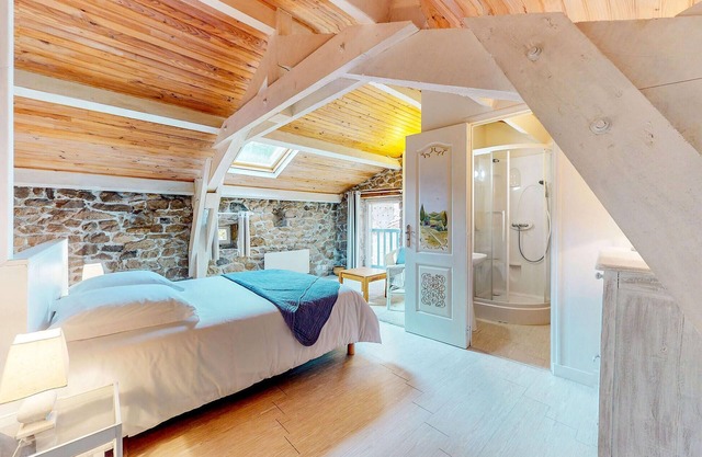 Enjoy a beautiful view of the countryside from this inviting vacation home.