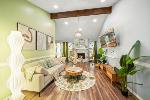 Enjoy Games at Designer 3BR w Fenced Backyard