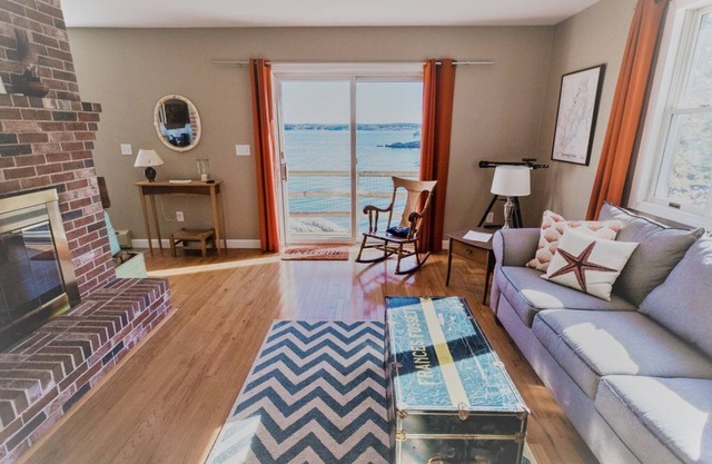 Enjoy the stunning views while relaxing on the deck at East Ledge Cottage