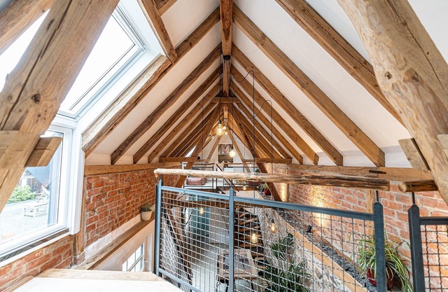 Exceptional barn loft with open roof truss