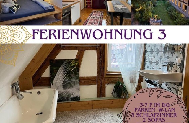 Ferieninrosengarten 1 Zi Appartement 190 cm Deckenhöhe ODER große 4 Zi DG WHG