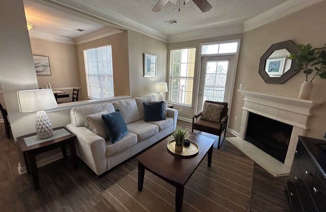 Fully -Furnished Two Bedroom Apartment with Fireplace and Balcony in Alpharetta