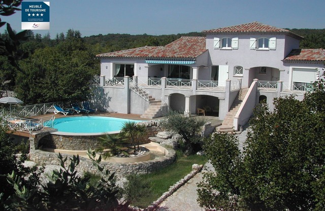 Gîte of "Ranc de Figère" in Labeaume. Rental with pool for 9 people.