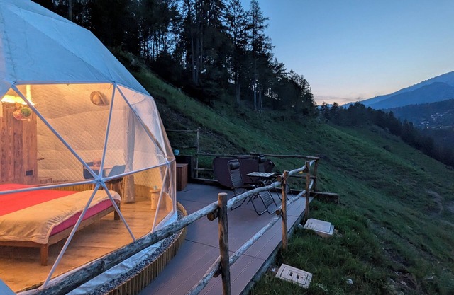 Glamping in the mountains near Bergamo