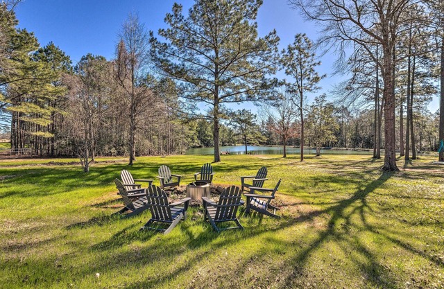'Green Acres' Home w/Fire Pit + Fishing Pond