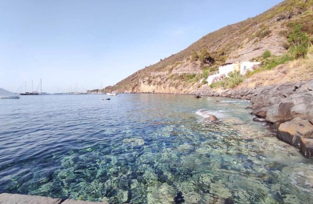 House on the sea in the Aeolian Islands, with terrace and solarium