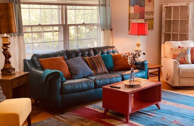 Indigo Blue modern open vibe on tree lined street