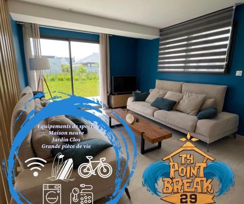 Ker Ouest, Surf House, plage de Pors Carn à pieds