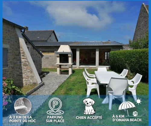 L Ancre Maison séjour spacieux lumineux avec jardin et extérieur aménagé terrain de petanque proche Omaha beach, Grandcamp Maisy et pointe du Hoc