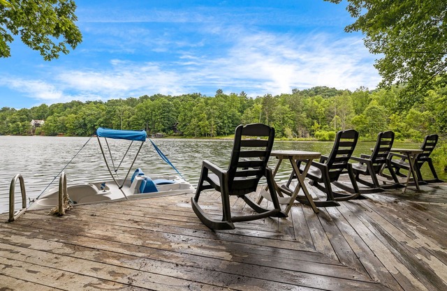 Lakefront Cabin w/Dock, Game Room & Fire Pit | Resort Access + Biltmore Pass