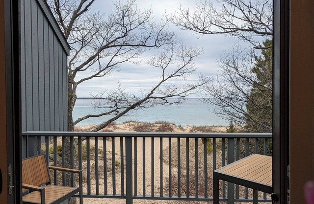 Lakefront condo on Lake Michigan. Fireplace. Beautiful resort setting.