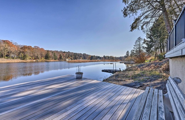 Lakefront Poconos Escape w/Dock, Decks & Grill!