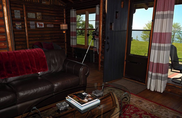 Lakeside Cabin with sunset view & fireplace
