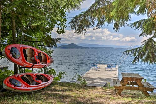 Lakeside Sagle Home with Dock-by Schweitzer Mtn!