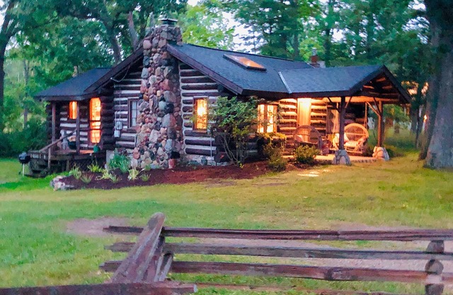 Log Cabin on Tunnel of Trees with Lake Michigan View!