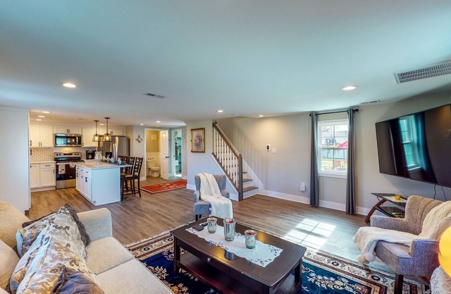 Lovely colonial-style home with pool access, firepit & large yard - dog-friendly