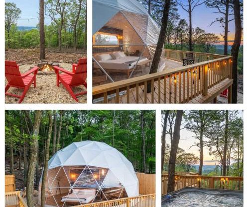 Luxe Dome w Hot Tub King Bed Full Bath & FirePit