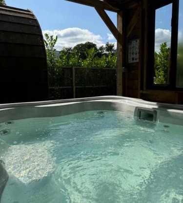 luxury pod with hot tub