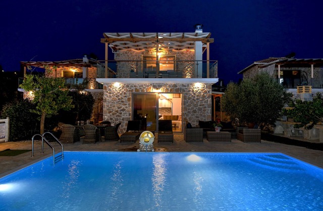 Luxury stone Villa Angela unrestricted view of the Ionian Sea