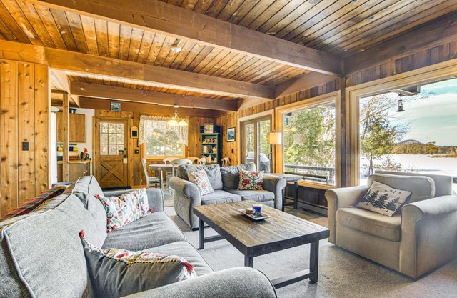 Million-Dollar View Waterfront Cabin in Bridgton!