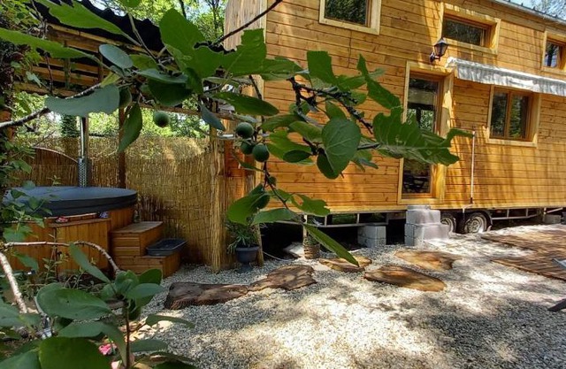 Mini maison tiny house et son bain nordique