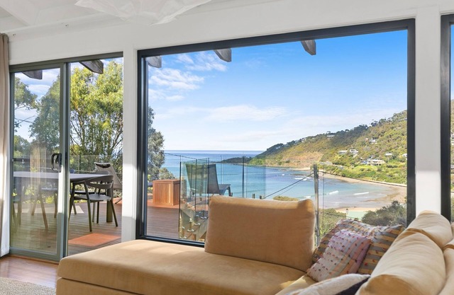 Modern beach house with ocean views