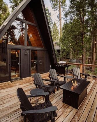 Modern Black A-frame Overlooking A Meadow W Ac!