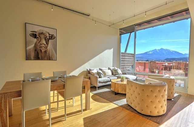 Modern Industrial Loft w/Spectacular Sopris Views, Fireplace, Central Location!