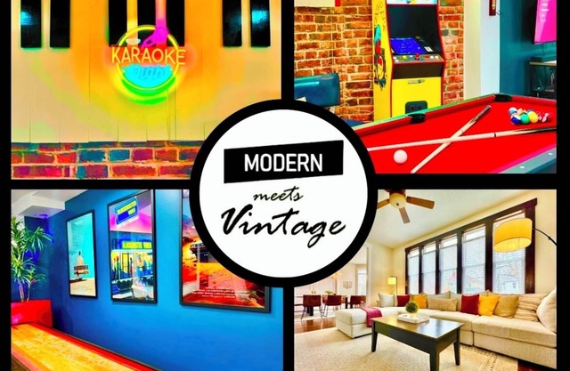 Modern Meets Vintage! Sleeps 12-14! Game Room, Patio, FUN!