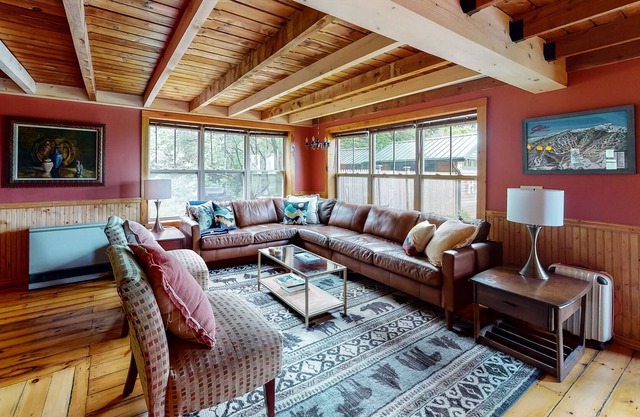 Modern mountain view cottage with full kitchen, W/D, firepit, & fast WiFi