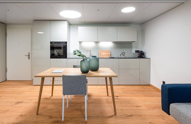 Modern, simple, with comfortable and elegant apartment style