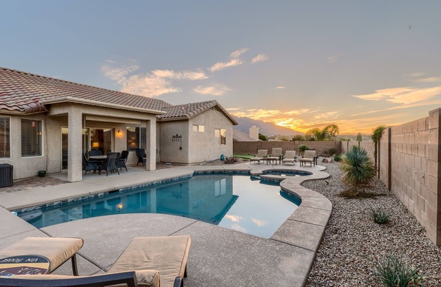 Mystic Mirage is truly a desert oasis with pool and mountain views.