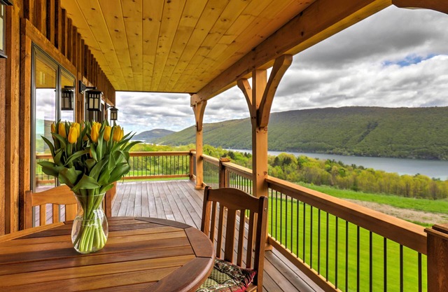 Naples Cabin w/Lake Views & Wraparound Deck!