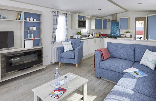 New in 2020 - 12ft wide caravan with one double, one twin.