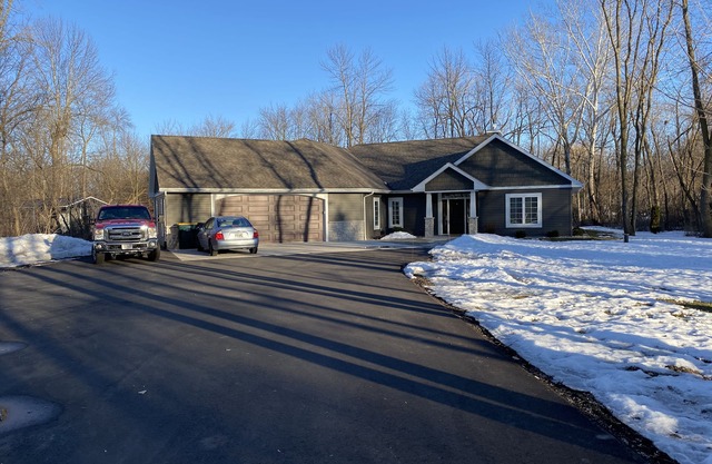 Newer house on wooded lot