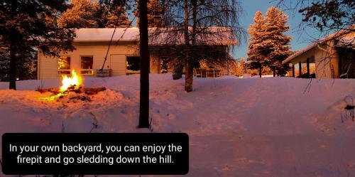 Nordic Villa with private sledding hill and fire pit