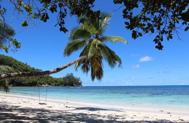 Ocean view apartment in south Mahe, just in front of Baie Lazare beach.