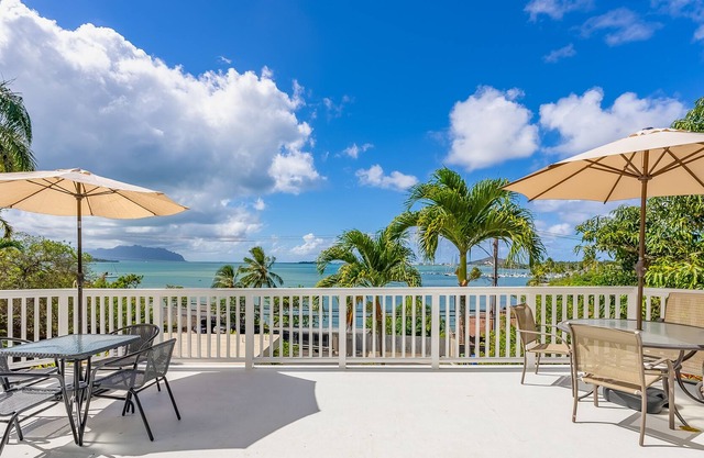 Ocean-view home with outdoor dining, grill, & W/D - short drive to beaches