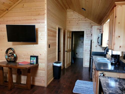 One Bedroom Log Cabin for Family and Pet Friendly Glamping in Pipe Creek, Texas