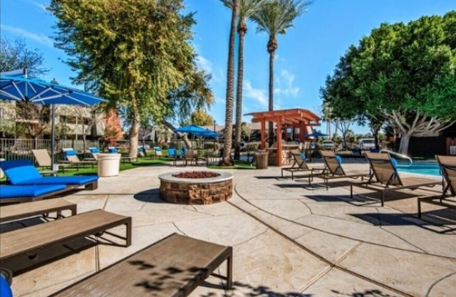 One bedroom quiet gated Luxury Apartment with On-site Market and No pet fees .