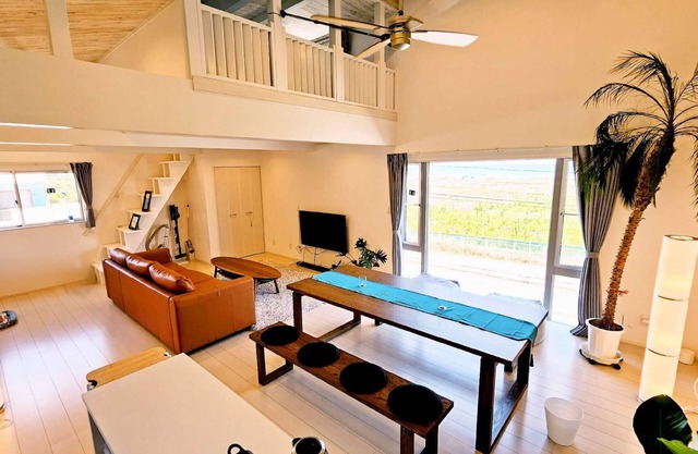 Overlooking the Olympic surf venue from the cypress bath and large terrace.