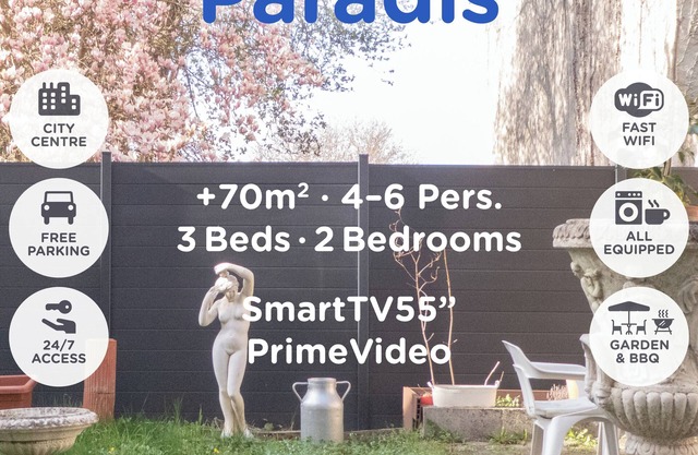 Paradis - Cosy Comfy 3Beds 70m² Central FastWiFi SmartTV55" PrimeVideo BBQ