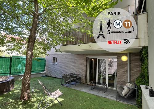 Paris Studio Cosy luxe avec jardin Proche métro