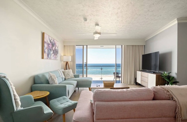 Pastel Drift Beachfront Haven by Dining and Parks